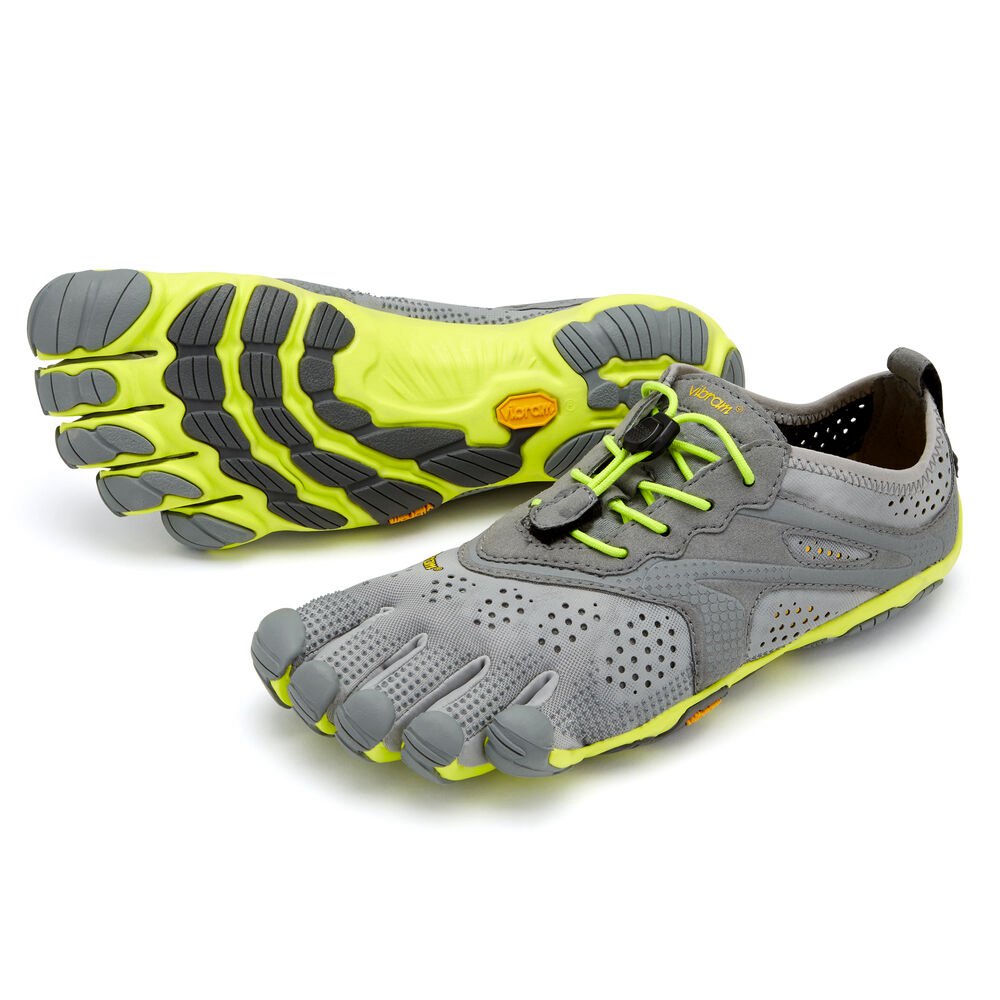 Vibram FiveFingers Dames V-Run - Hardloopschoenen Grijs/Groen - 692874PFJ